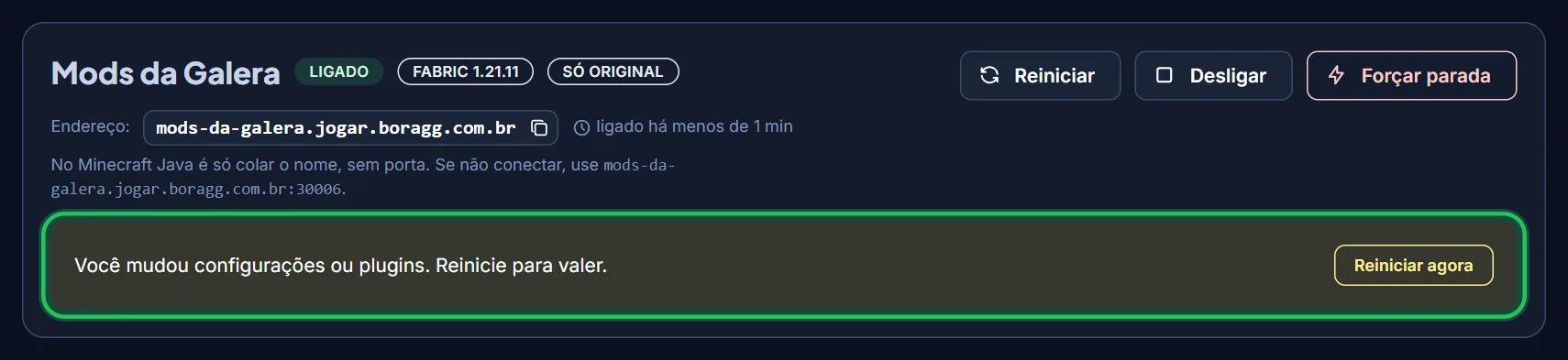 Clique em Reiniciar agora.