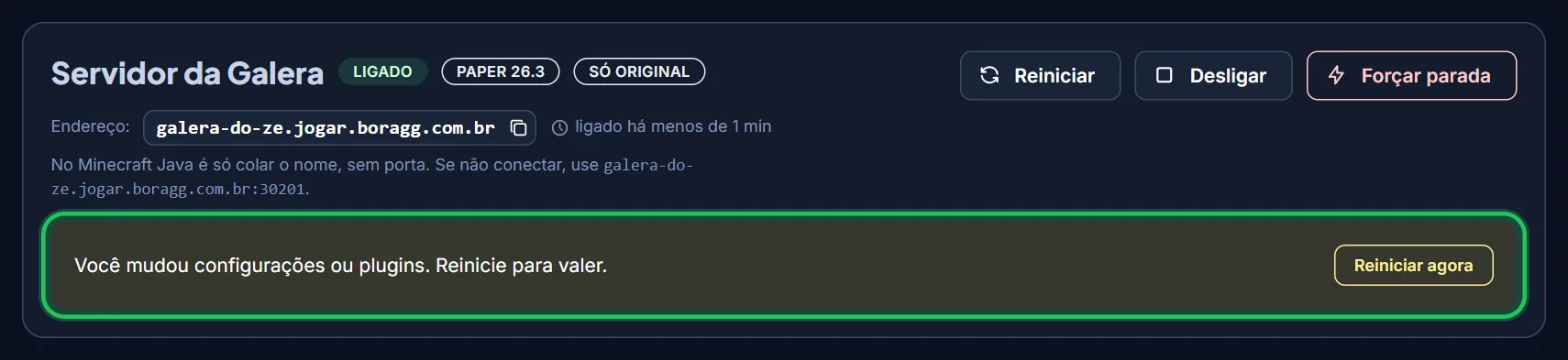 Clique em Reiniciar agora.